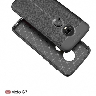 Motorola Moto G7 - Coque gel finition simili cuir