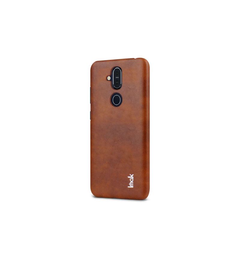 Coque Nokia 8.1 imak imitation cuir - Marron