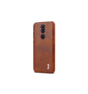 Coque Nokia 8.1 imak imitation cuir - Marron