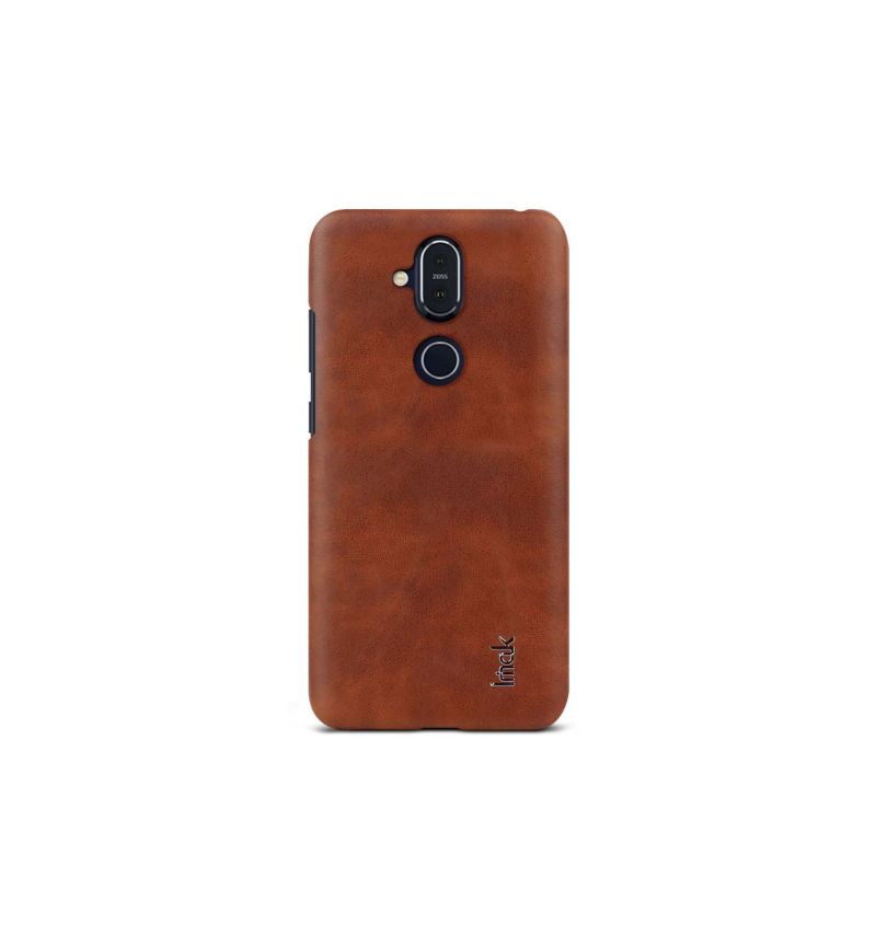 Coque Nokia 8.1 imak imitation cuir - Marron