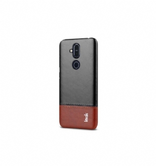 Coque Nokia 8.1 imak imitation cuir - Noir / Marron