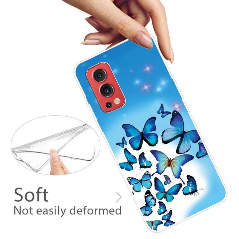 Coque OnePlus Nord 2 5G Papillons Bleus