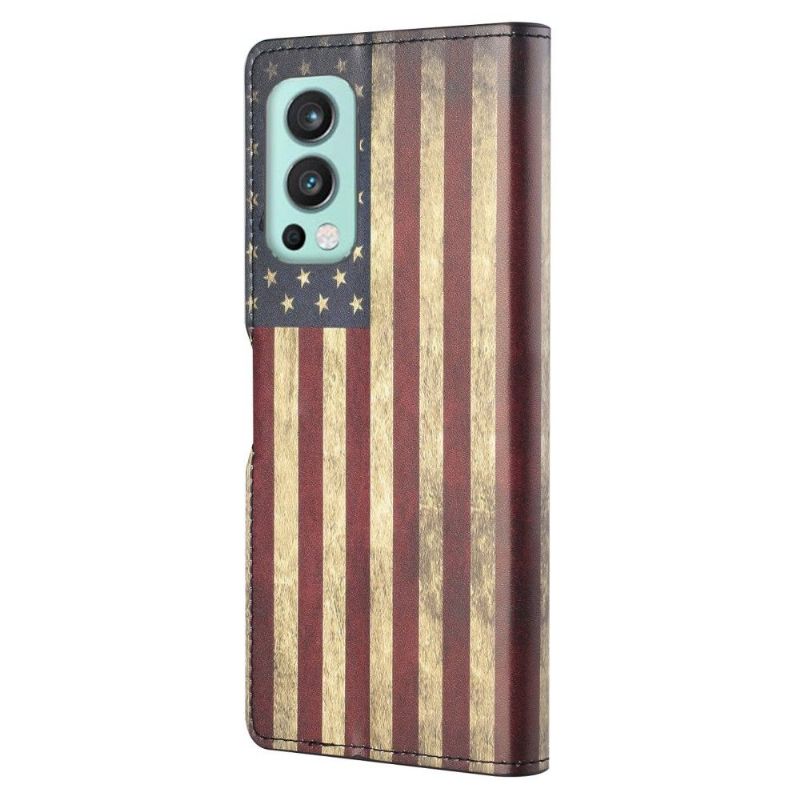 Housse OnePlus Nord 2 5G Drapeau Américain Vintage