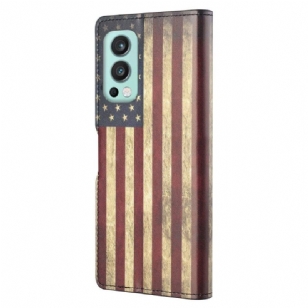 Housse OnePlus Nord 2 5G Drapeau Américain Vintage