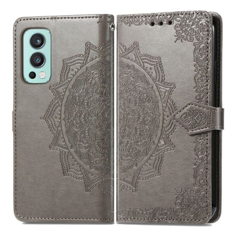 Housse OnePlus Nord 2 5G Mandala relief en simili cuir