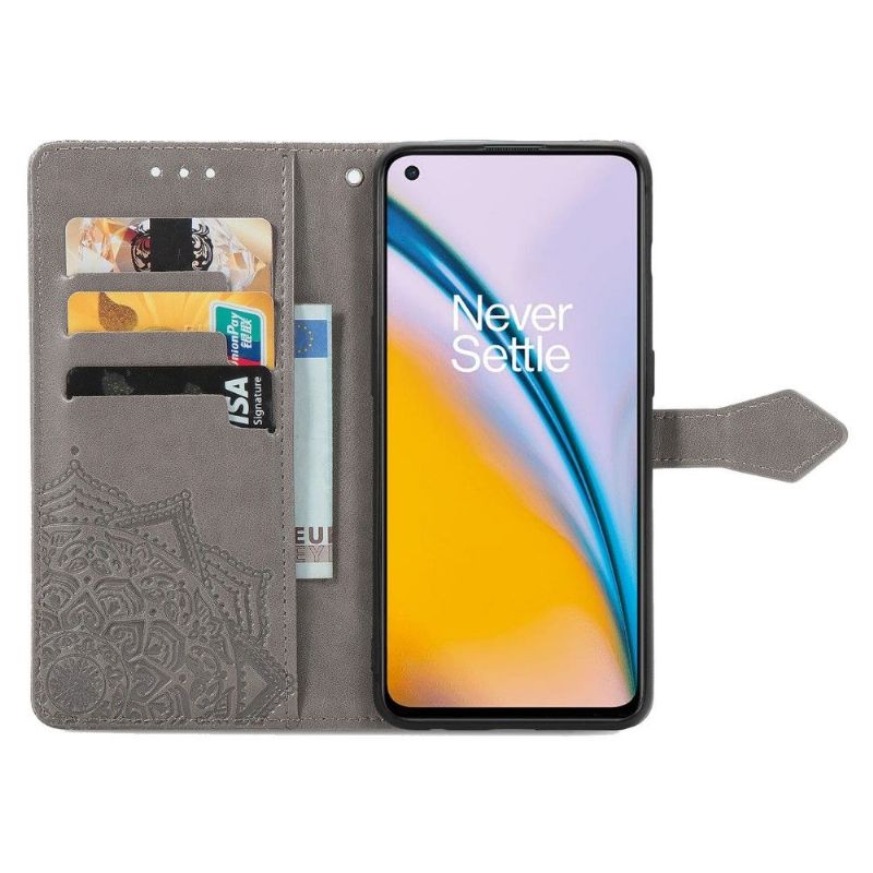 Housse OnePlus Nord 2 5G Mandala relief en simili cuir