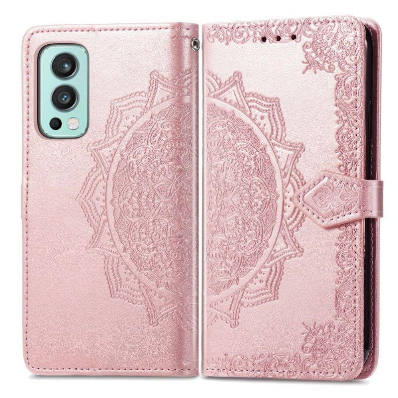 Housse OnePlus Nord 2 5G Mandala relief en simili cuir