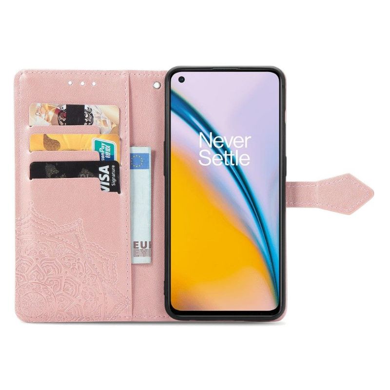 Housse OnePlus Nord 2 5G Mandala relief en simili cuir