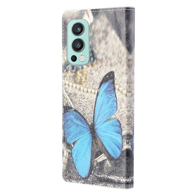 Housse OnePlus Nord 2 5G Papillon Bleu