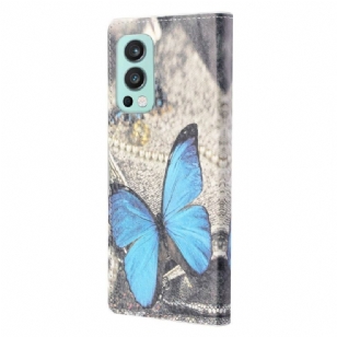 Housse OnePlus Nord 2 5G Papillon Bleu