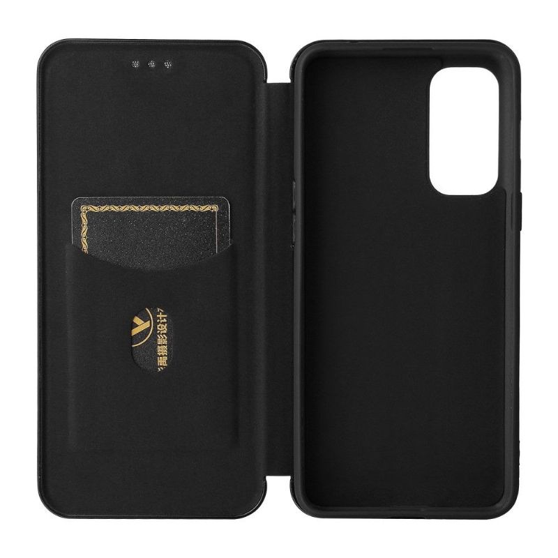 Housse OnePlus Nord 2 5G simili cuir style fibre de carbone