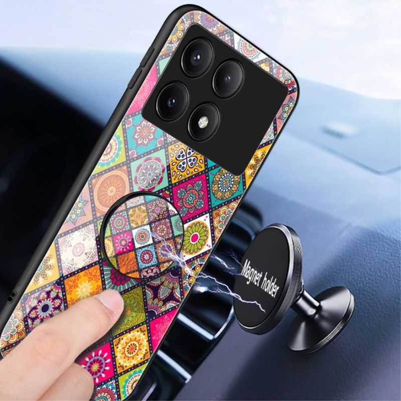 Coque Poco X6 Pro 5G Support et Lanière Patchwork