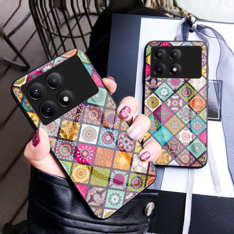 Coque Poco X6 Pro 5G Support et Lanière Patchwork