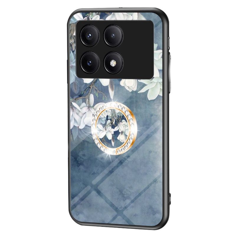 Coque Poco X6 Pro 5G Verre Trempé Anneau-Support Florale