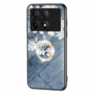 Coque Poco X6 Pro 5G Verre Trempé Anneau-Support Florale