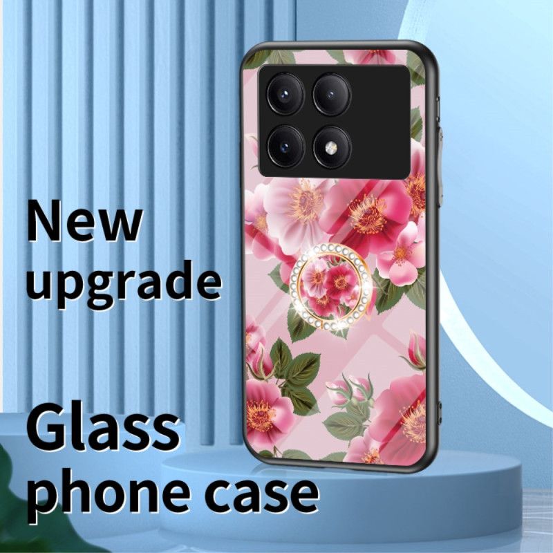 Coque Poco X6 Pro 5G Verre Trempé Anneau-Support Florale