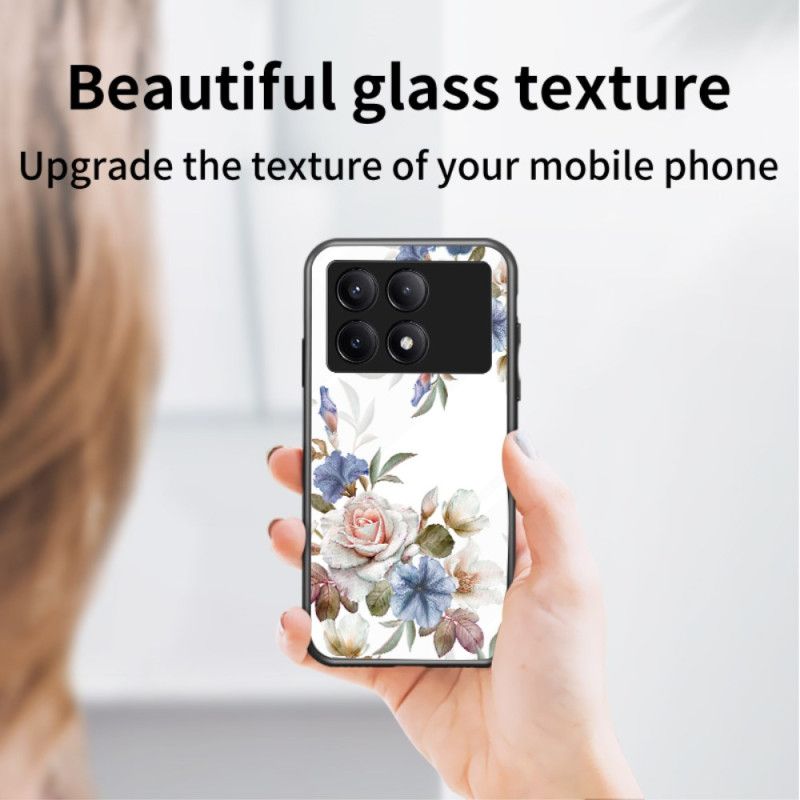 Coque Poco X6 Pro 5G Verre Trempé Anneau-Support Florale