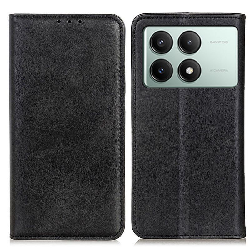 Flip Cover Poco X6 Pro 5G Cuir Fendu Classique