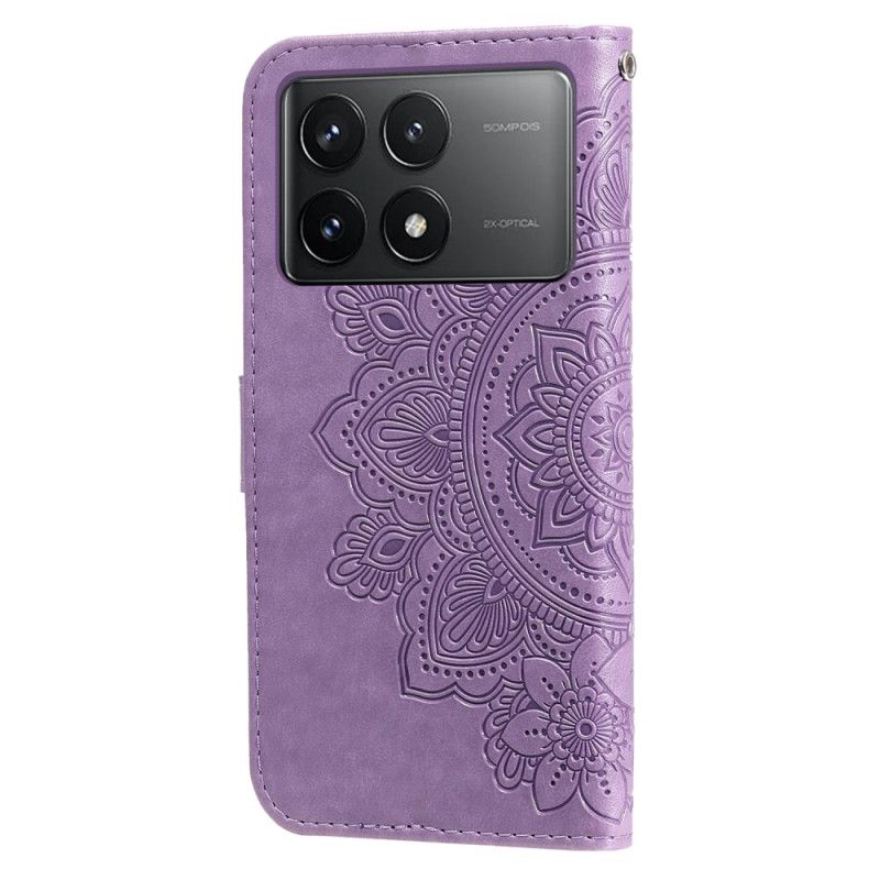 Housse Poco X6 Pro 5G Motif Floral à Lanière