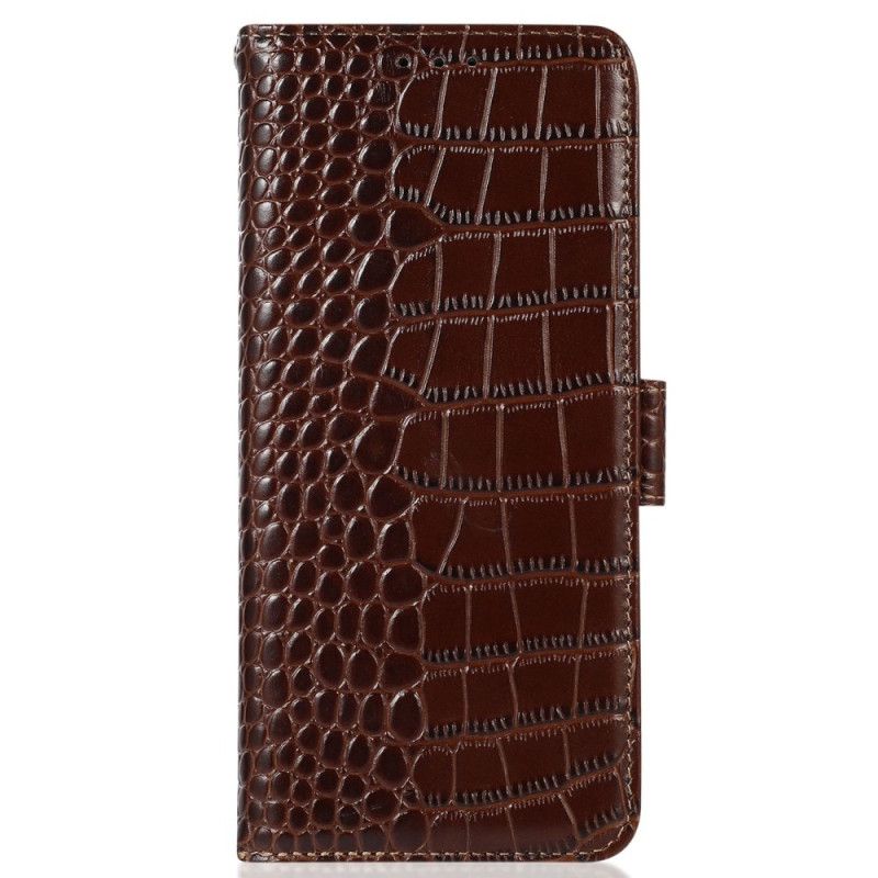 Housse Poco X6 Pro 5G Texture Crocodile Portefeuille avec Blocage RFID