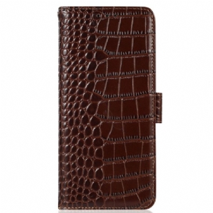 Housse Poco X6 Pro 5G Texture Crocodile Portefeuille avec Blocage RFID