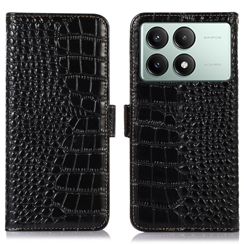 Housse Poco X6 Pro 5G Texture Crocodile Portefeuille avec Blocage RFID