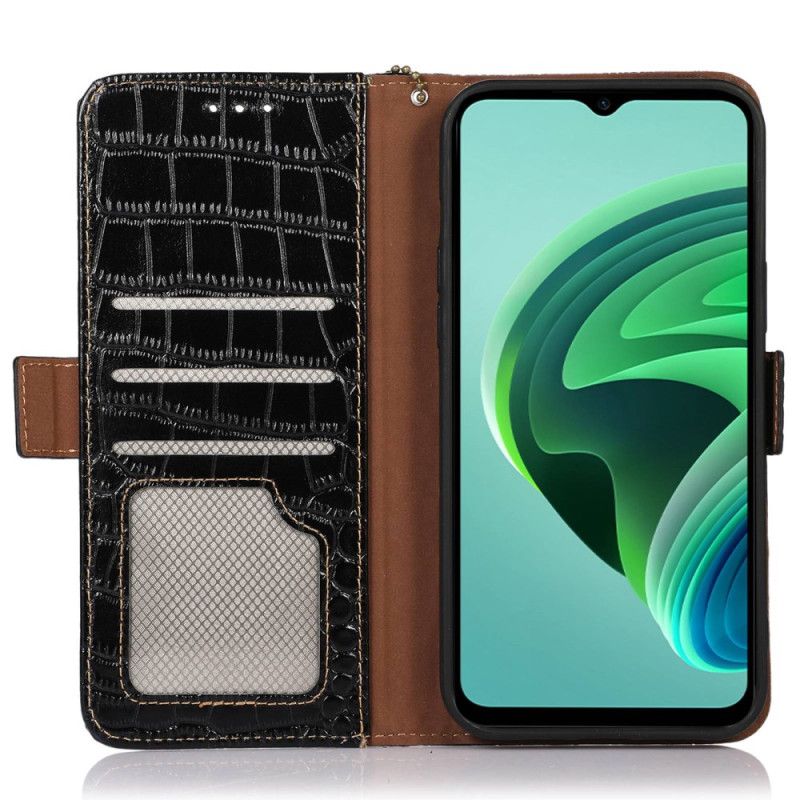 Housse Poco X6 Pro 5G Texture Crocodile Portefeuille avec Blocage RFID