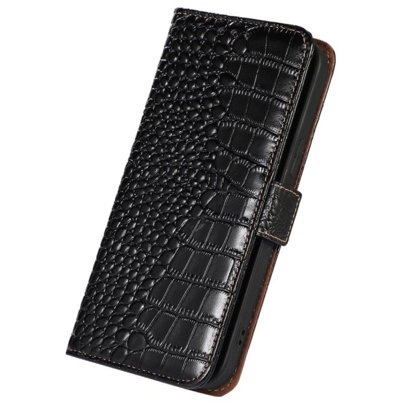 Housse Poco X6 Pro 5G Texture Crocodile Portefeuille avec Blocage RFID