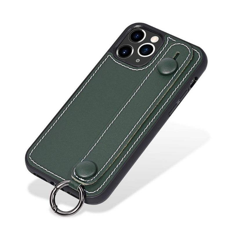 Coque iPhone 11 Pro Strap coutures simili cuir