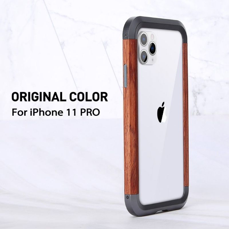 iPhone 11 Pro - Coque bois et métal