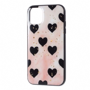 iPhone 11 Pro - Coque coeurs noirs