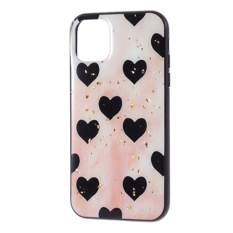 iPhone 11 Pro - Coque coeurs noirs