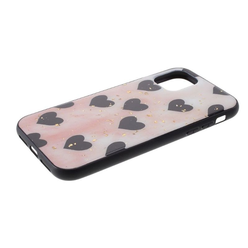 iPhone 11 Pro - Coque coeurs noirs