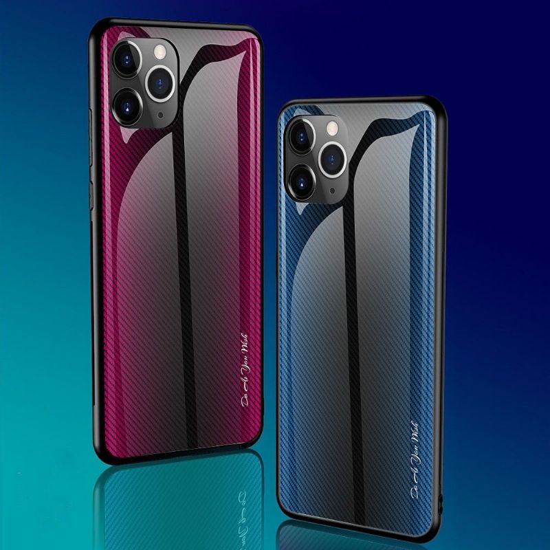 iPhone 11 Pro - Coque dos en verre carbone