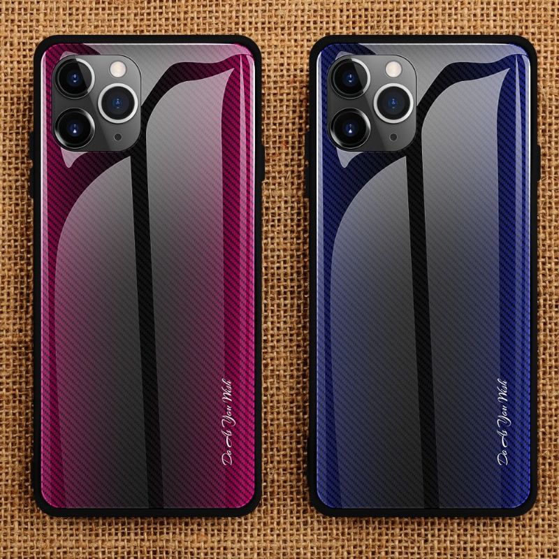 iPhone 11 Pro - Coque dos en verre carbone