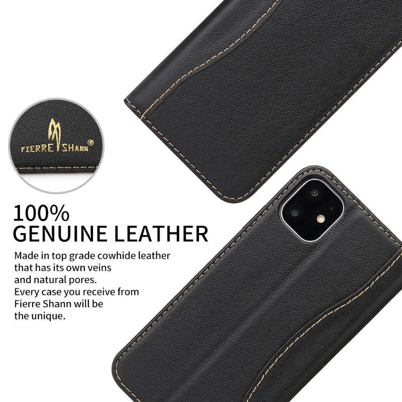 iPhone 11 Pro - Housse cuir véritable coutures apparentes