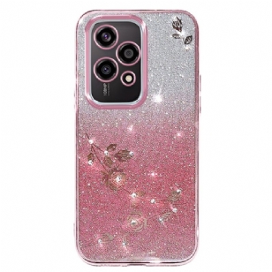 Coque Honor 200 Lite Fleurs et Strass KADEM