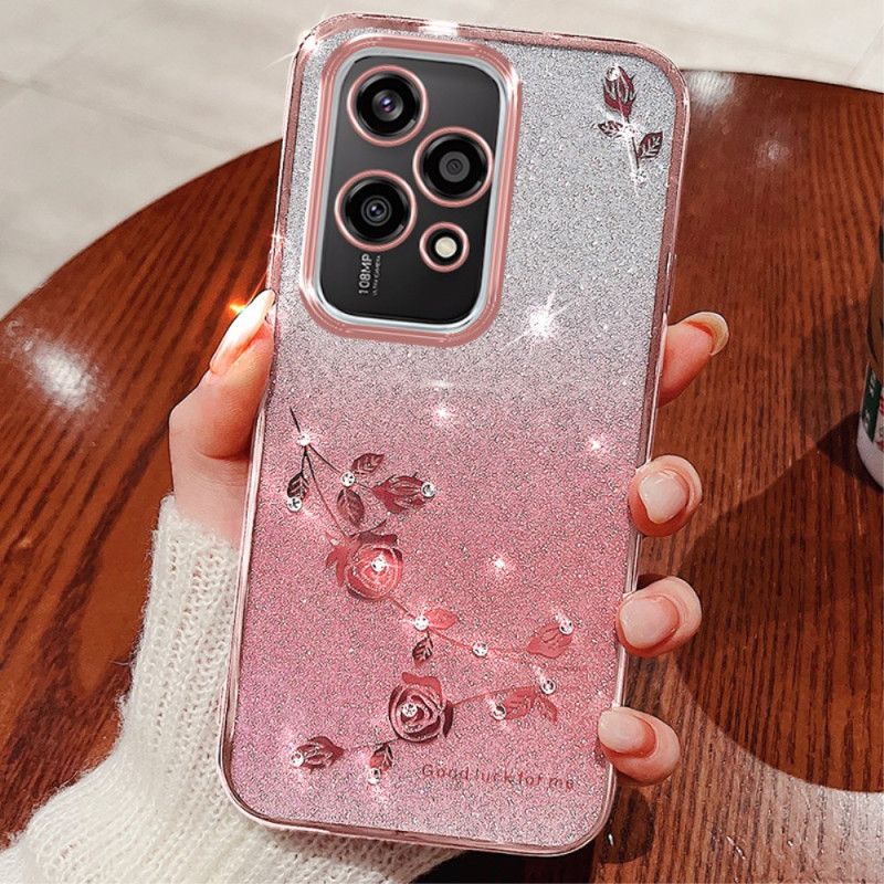 Coque Honor 200 Lite Fleurs et Strass KADEM