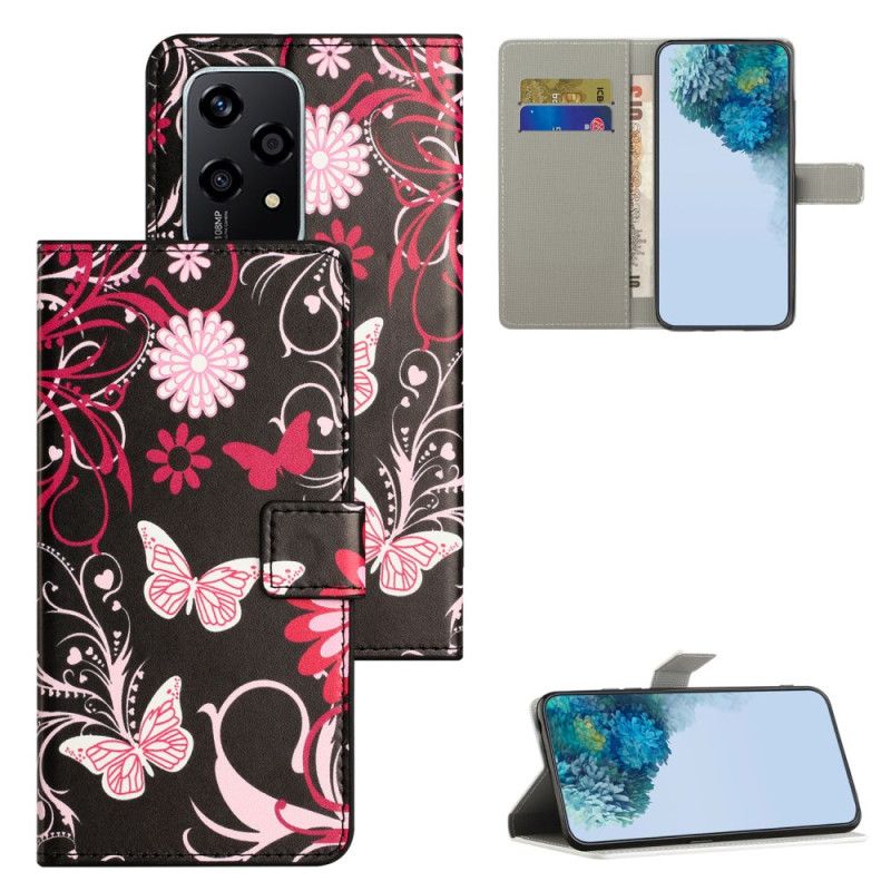 Housse Honor 200 Lite Papillons sur Fond Noir