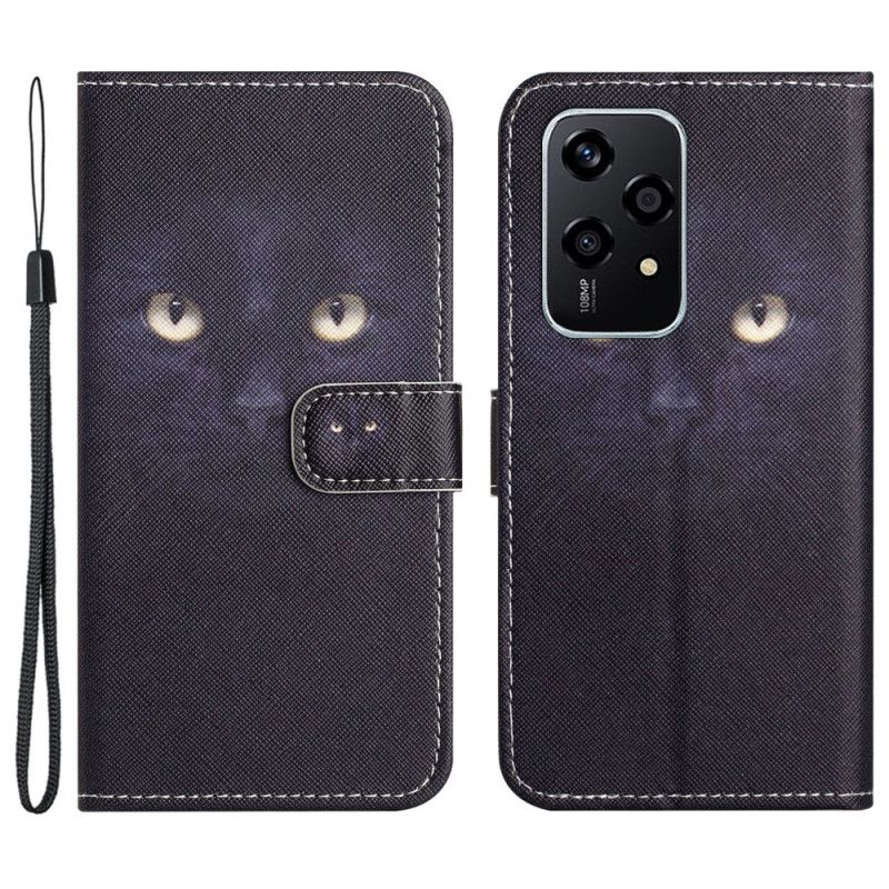 Housse Honor 200 Lite Yeux de Chat à Lanière