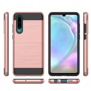 Huawei P30 - Coque effet métal brossé - Or rose