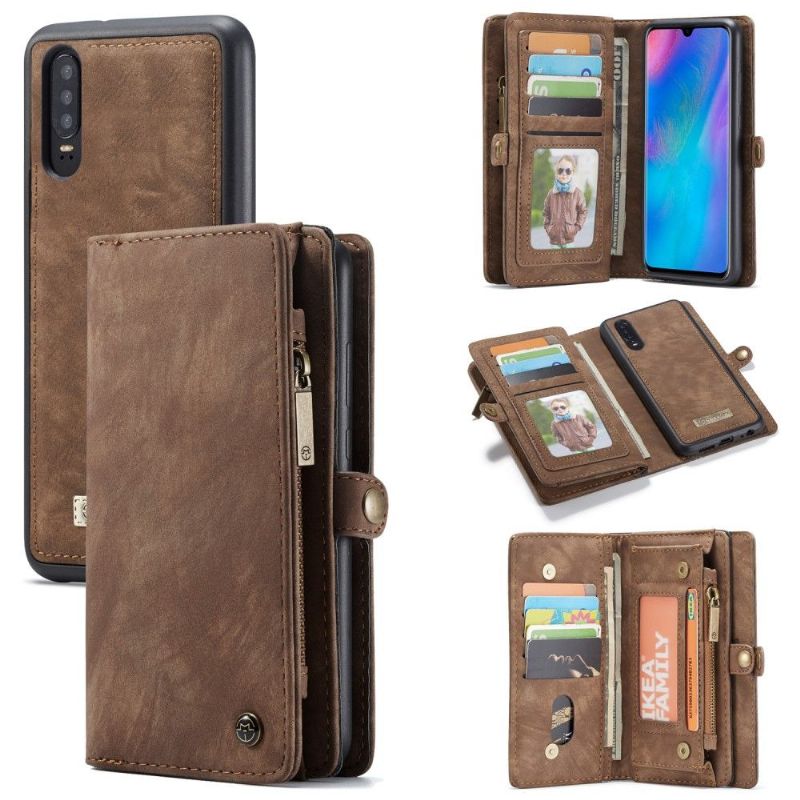 Huawei P30 - Coque et housse porte cartes 2-en-1 - Marron