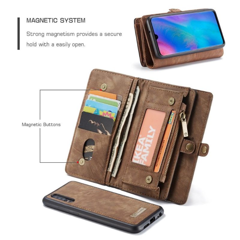 Huawei P30 - Coque et housse porte cartes 2-en-1 - Marron