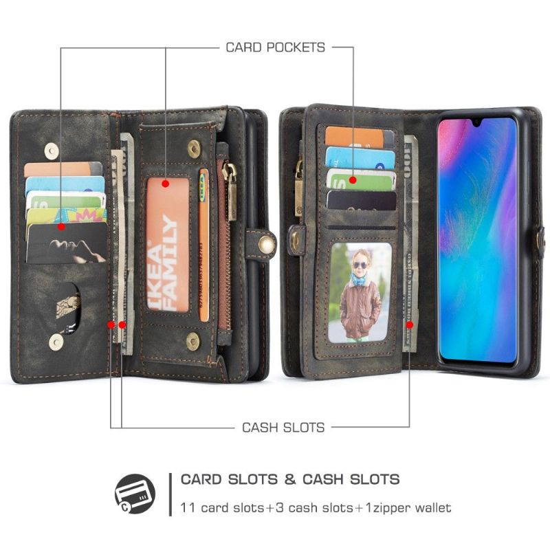 Huawei P30 - Coque et housse porte cartes 2-en-1 - Noir