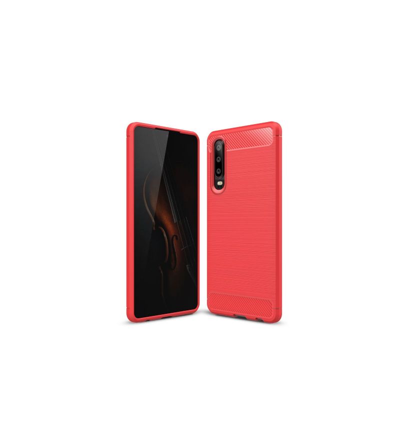 Huawei P30 - Coque gel carbone brossée