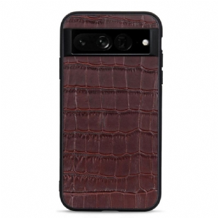 Coque Google Pixel 7 Pro Véritable Cuir Style Crocodile