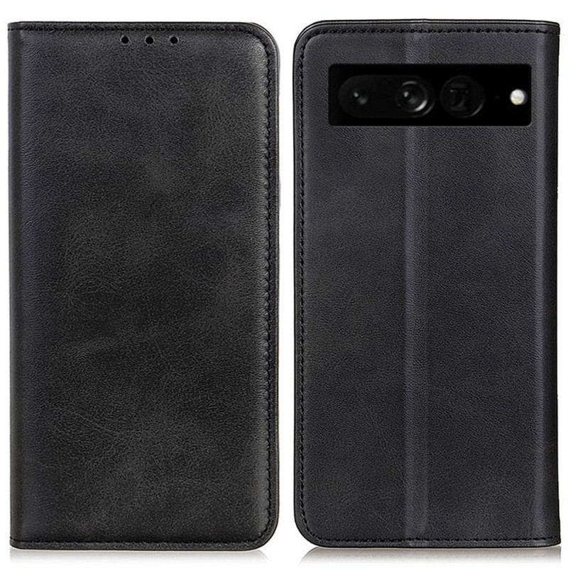 Flip Cover Google Pixel 7 Pro Cuir Fendu Classique