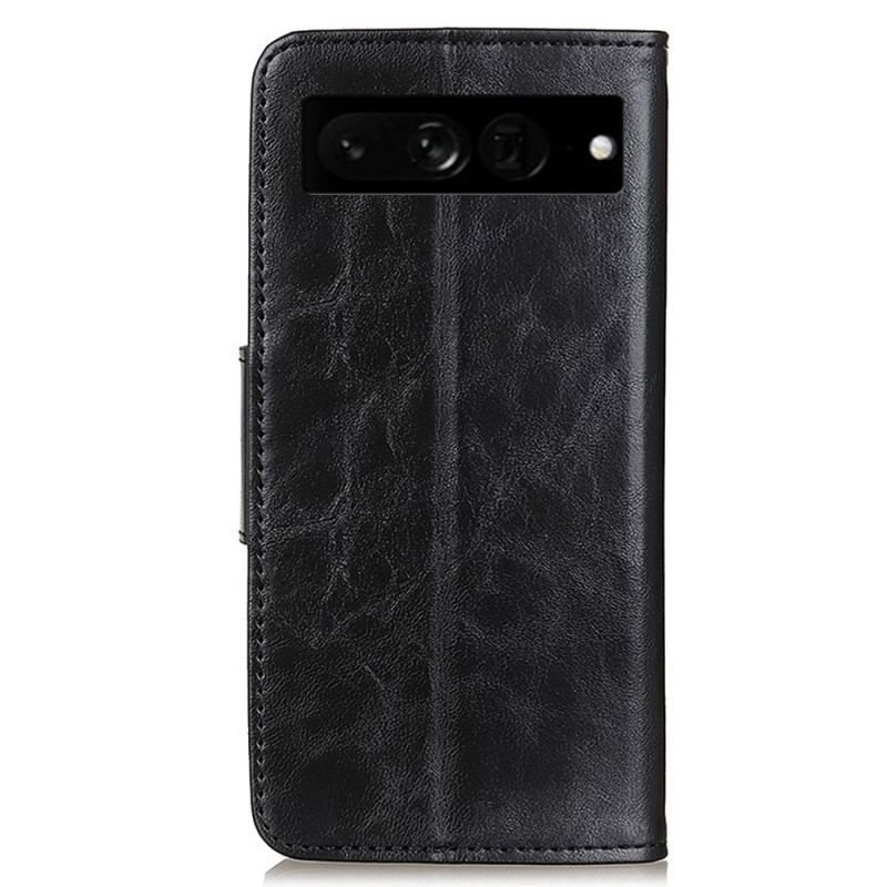 Housse Google Pixel 7 Pro Cuir Fendu Fermoir Réversible