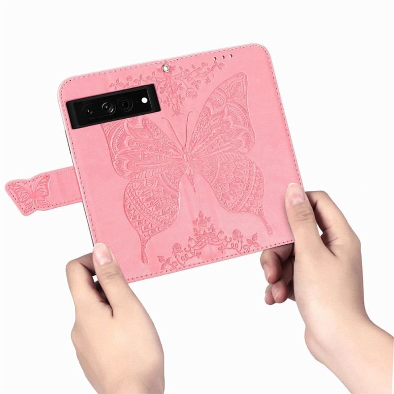 Housse Google Pixel 7 Pro Papillon Baroque avec Lanière