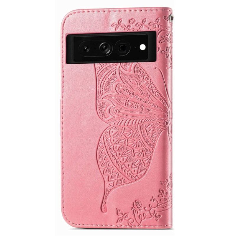 Housse Google Pixel 7 Pro Papillon Baroque avec Lanière